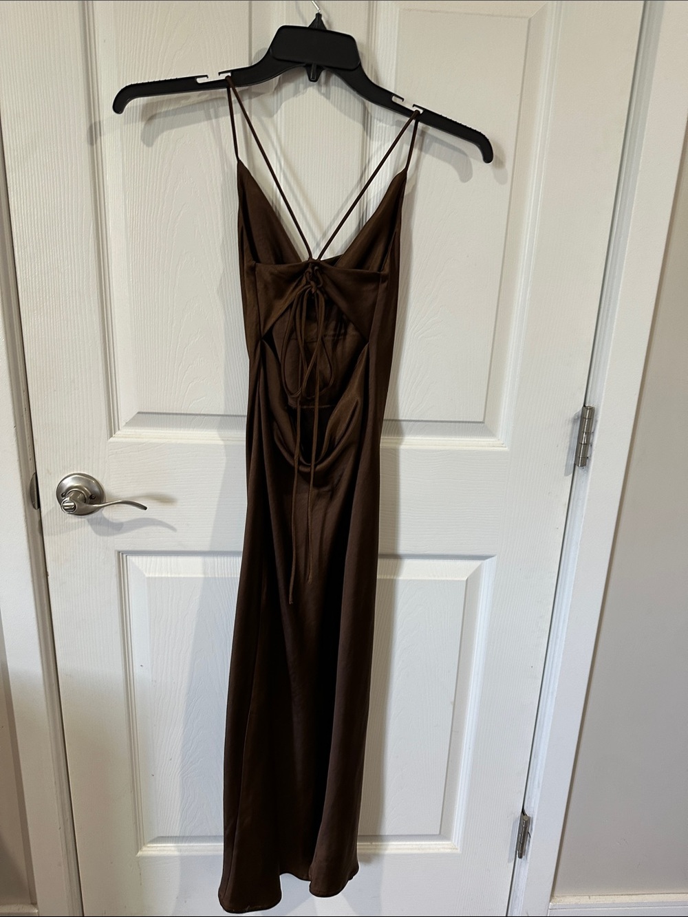 Hello Molly Chocolate Cowl Neck Maxi Slip Dress - Picture 7 of 8